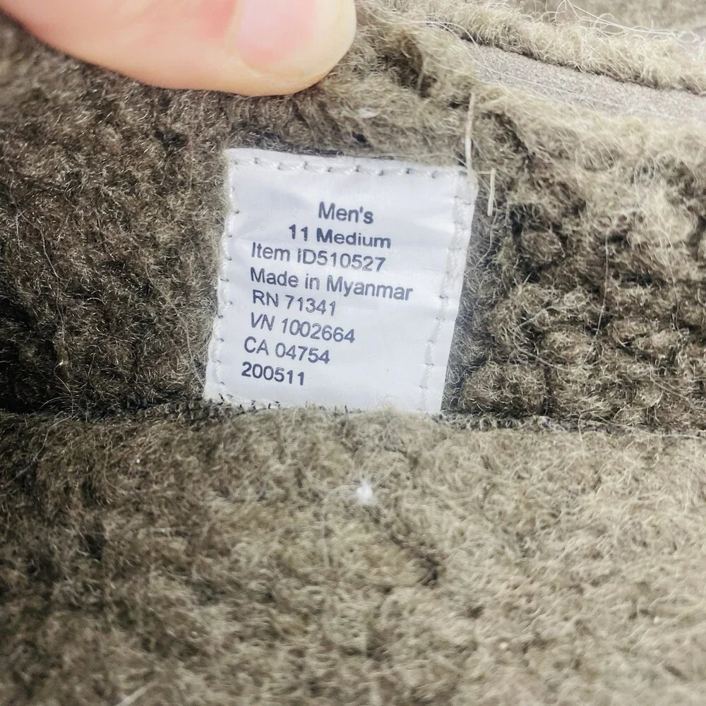 L.L.Bean Men's Mock Toe Slip On Scuffs Slippers Fleece Lined Gray Size 11